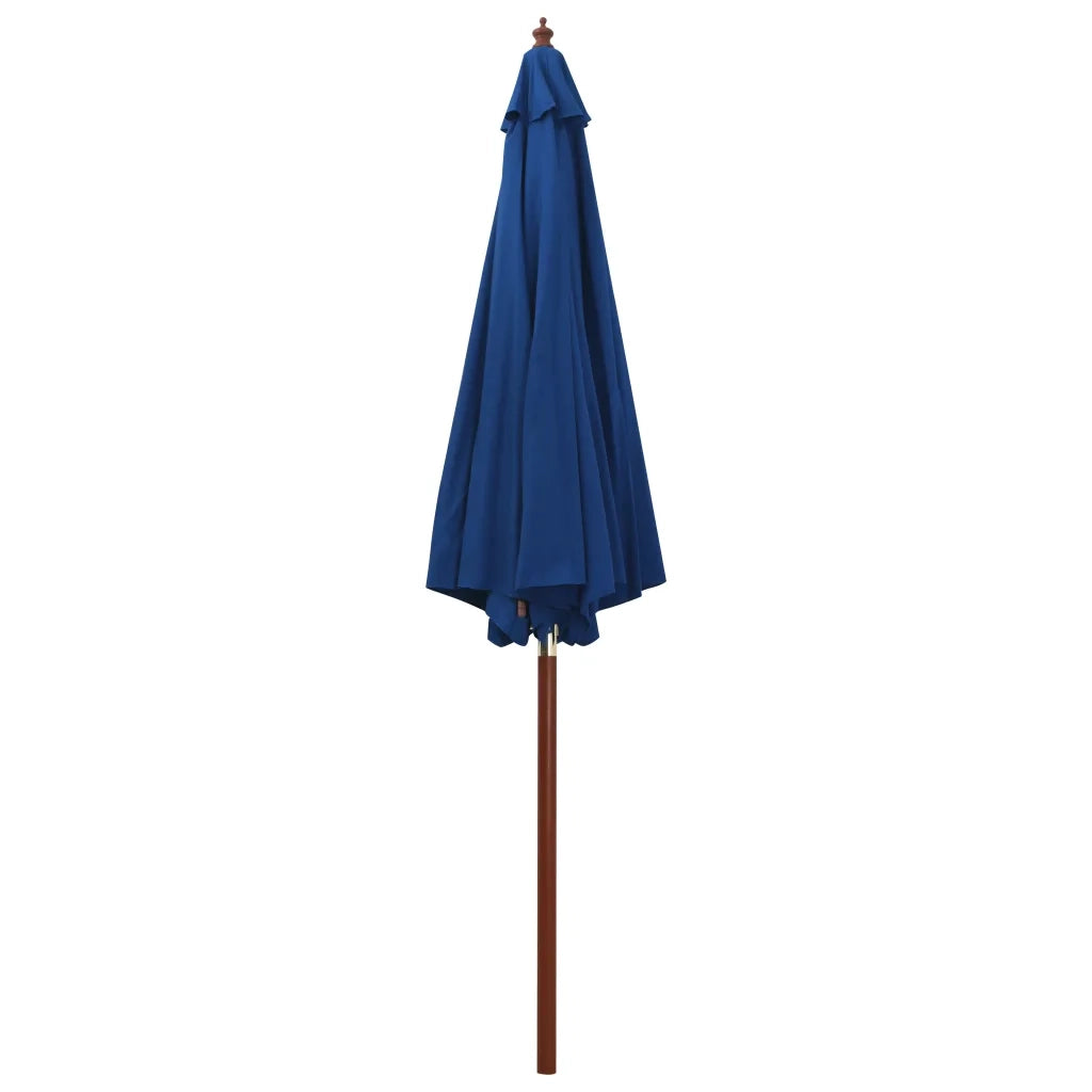 Ombrellone con Palo in Legno 300x258 cm Blu 47125