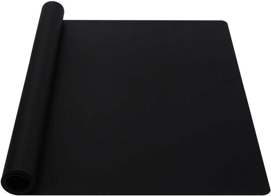 Mat di silicone per forno - Adatto per biscotti, pizza - 1 pezzo - Nero - 60 x 40 cm
