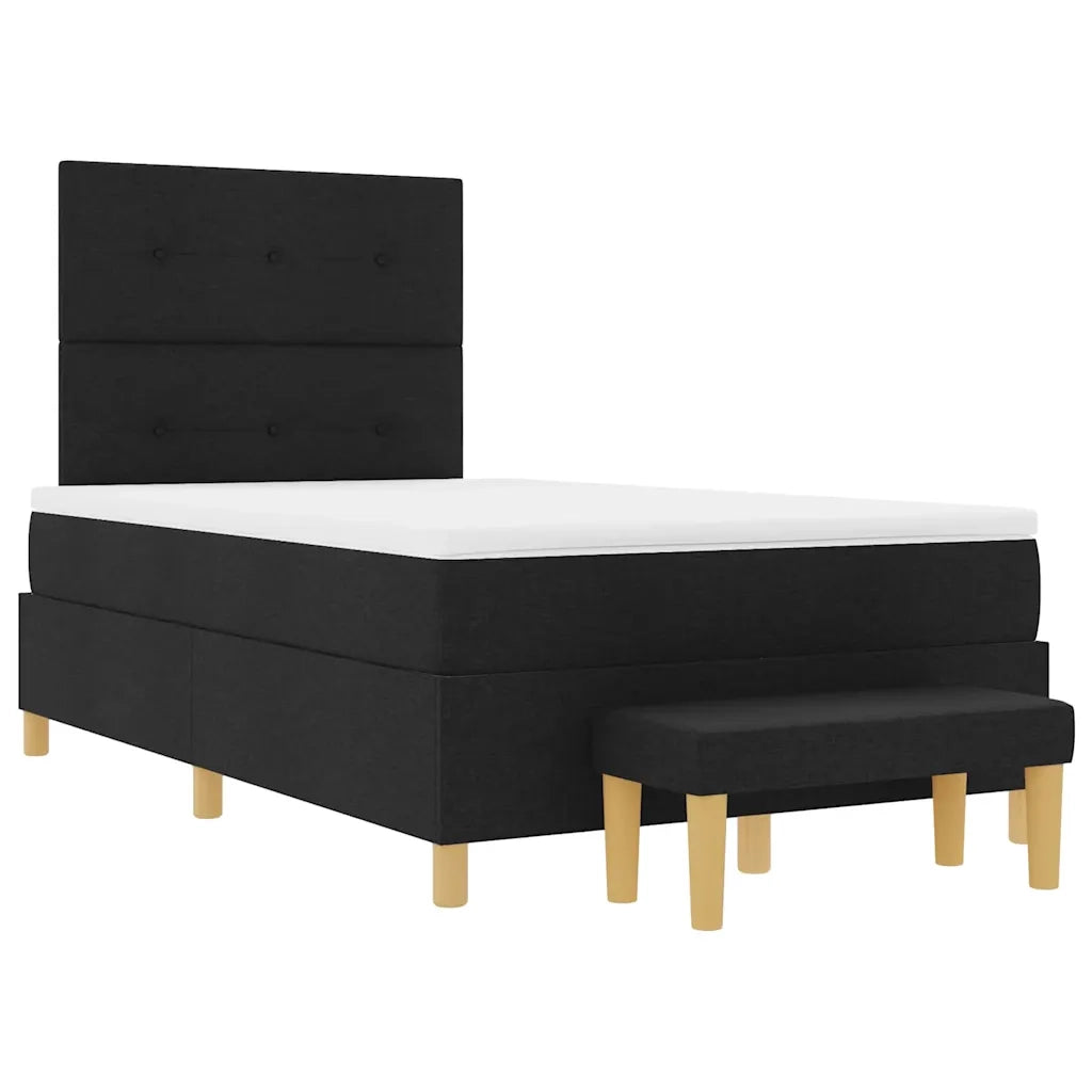 Letto a molle con testiera Nero 190 x 120 cm Tessuto 3344284