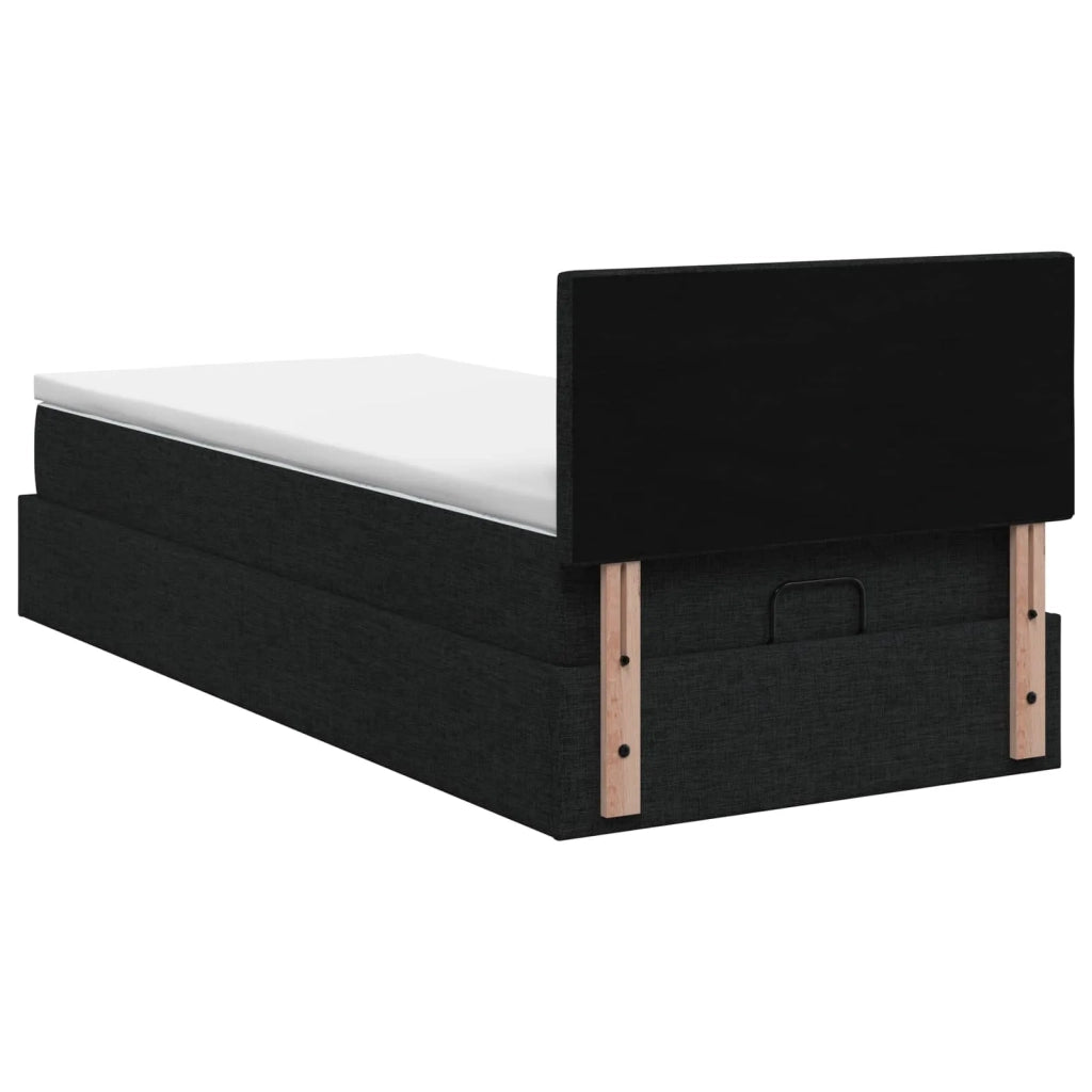 Letto ottomano con materasso Nero 80 x 200 cm Tessuto 3456283