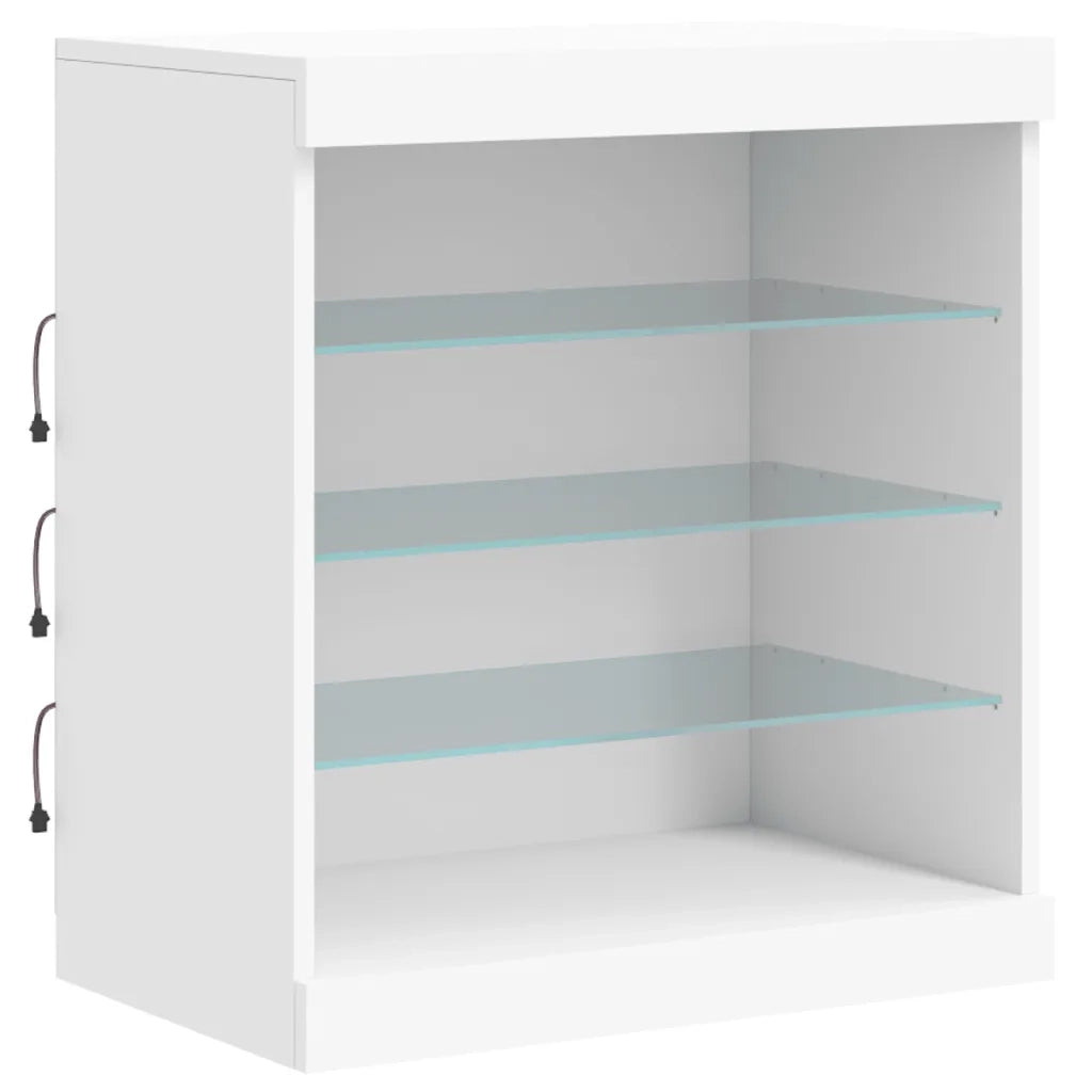 Credenza | Madia | Buffet da pranzo | Armadio da pranzo con Luci LED Bianca 142,5x37x67 cm