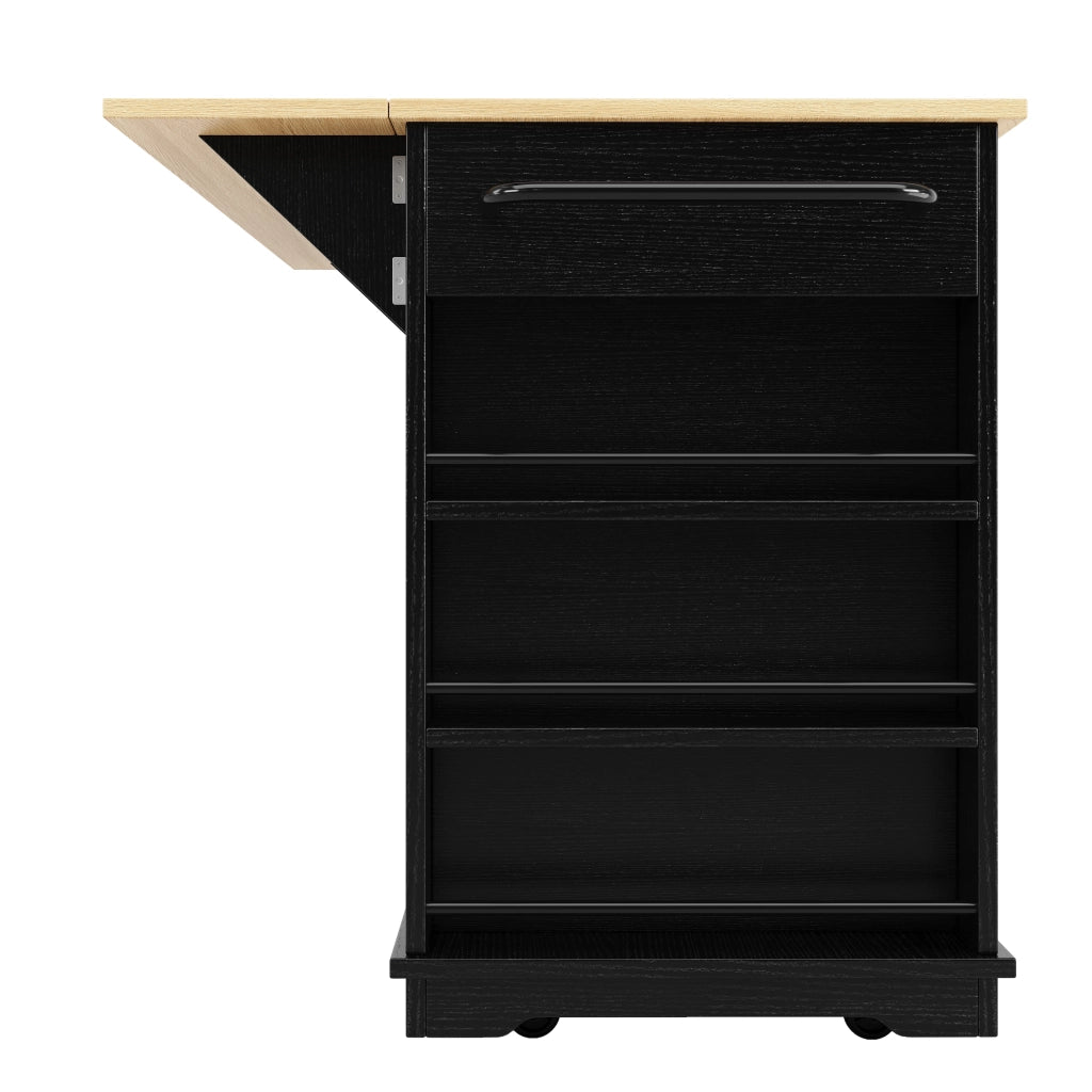 ISOLA DA CUCINA 151,5x59,7x91,7 cm in MDF e metallo Nero/Naturale
