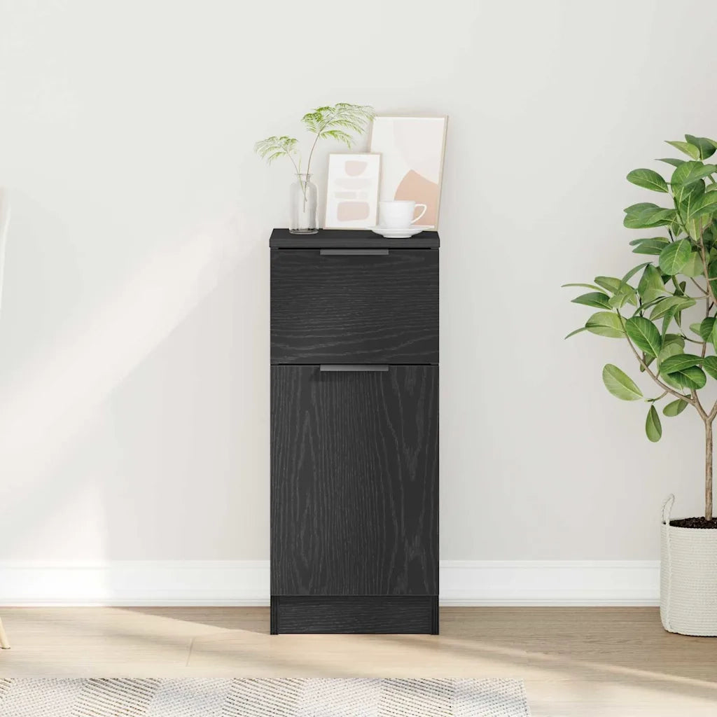 Credenza Rovere Nero 30 x 30 x 70 cm Legno multistrato 862772