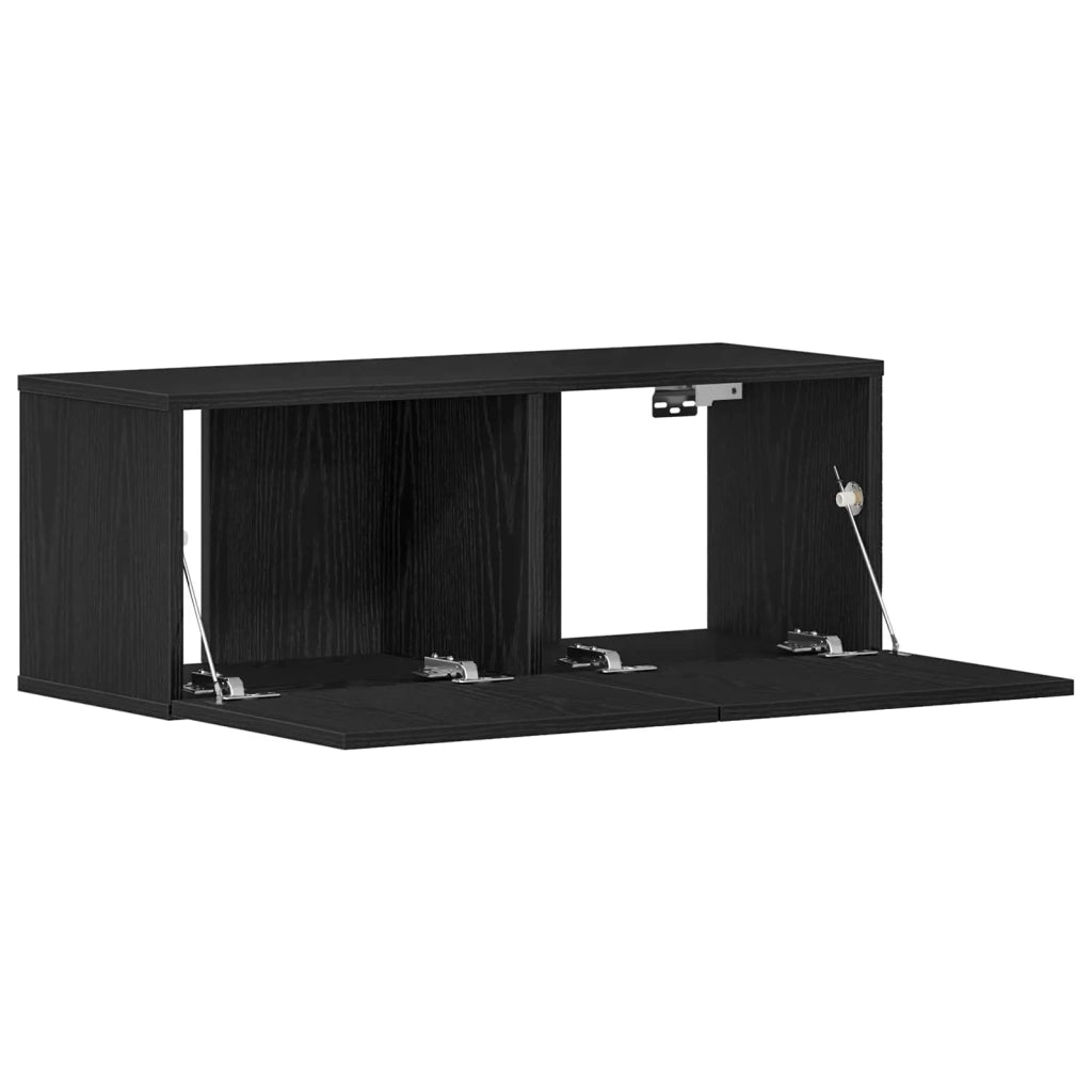 Mobile TV 2 pz Rovere Nero Legno ingegnerizzato 862784