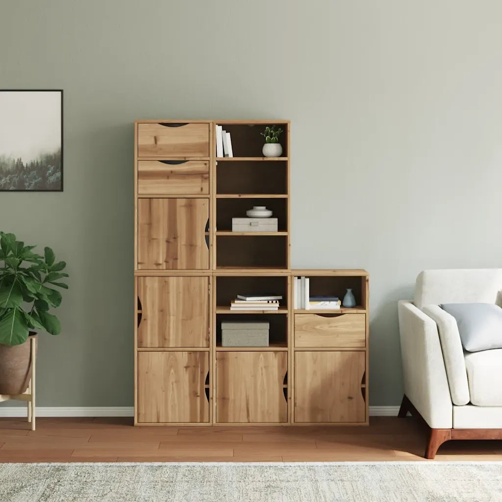 Armadietti Laterali 5 pz ODDA 40x24x79 cm Legno Massello Pino