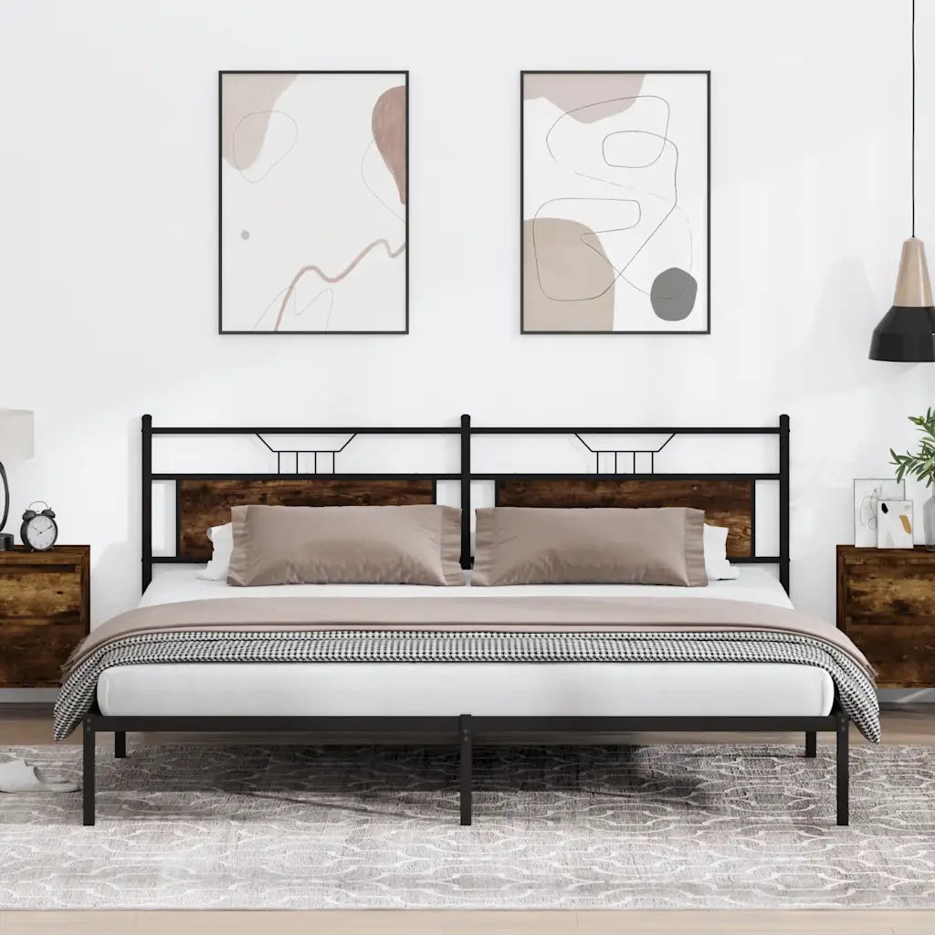 Giroletto senza Materasso Rovere Fumo 193x203 cm in Truciolato