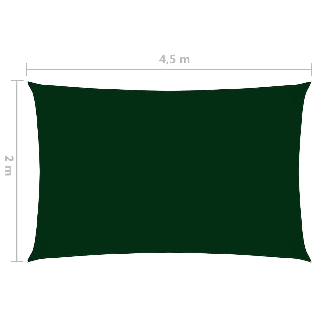 Vela ombreggiante/ombrellone rettangolare in tessuto Oxford 2 x 4,5 m verde scuro 02_0009628