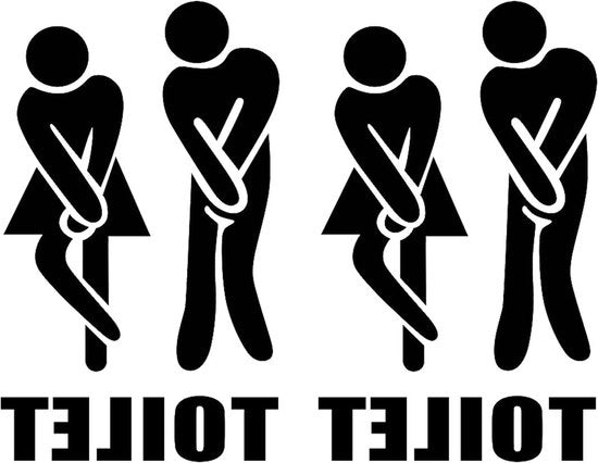 Set di 2 adesivi autoadesivi per wc in hotel o ufficio con stampa di lavabo