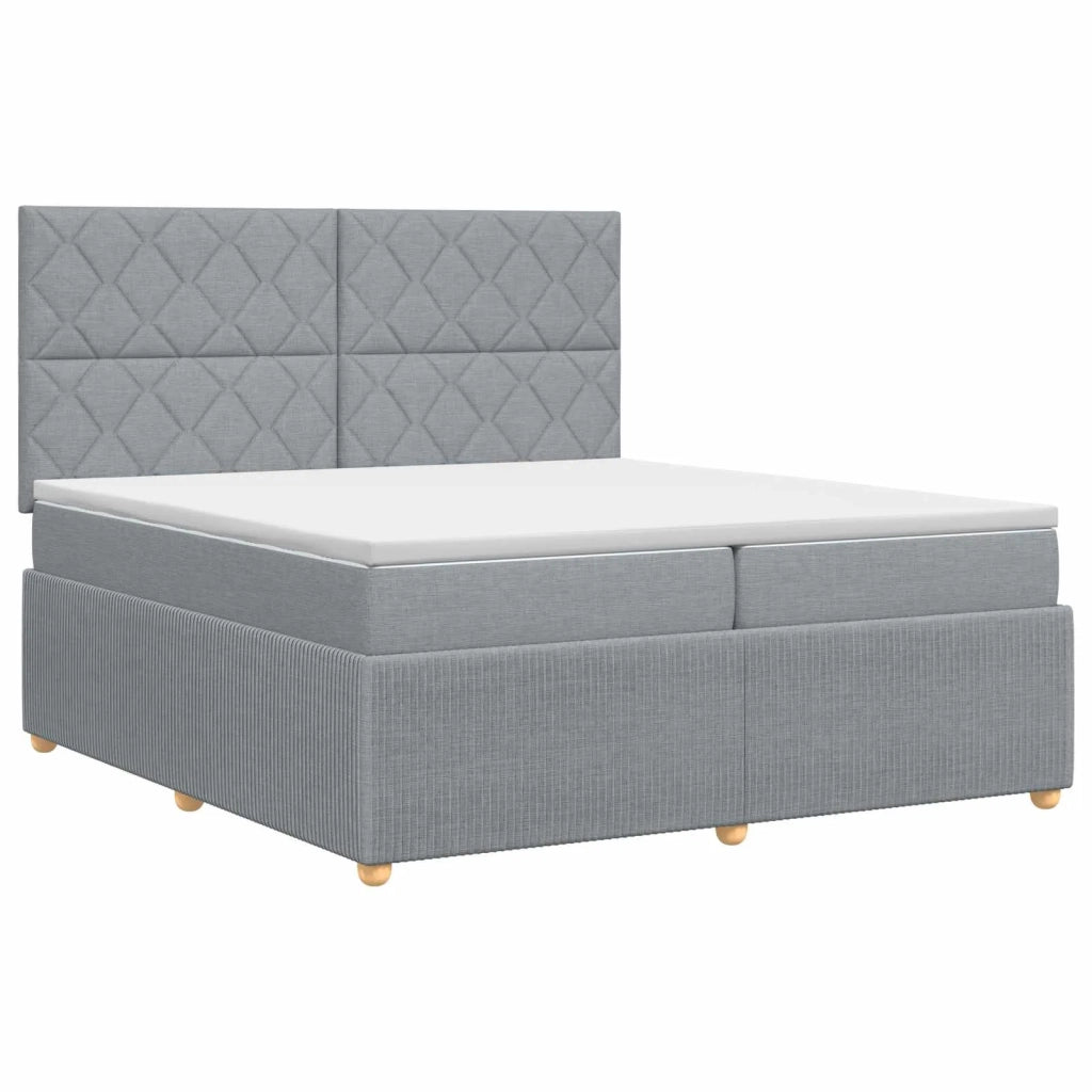 Letto box spring con materasso Grigio Chiaro 200 x 200 cm 3454480