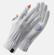 Manopole estive per attività all'aperto - 22 cm di lunghezza - 15 cm di polso - Protezione UV - Antiscivolo touchscreen, rapido assorbimento - Smalto antiaderente - Apertura per indice e mignolo - UPF 50+ - Manopole da bicicletta con protezione solare