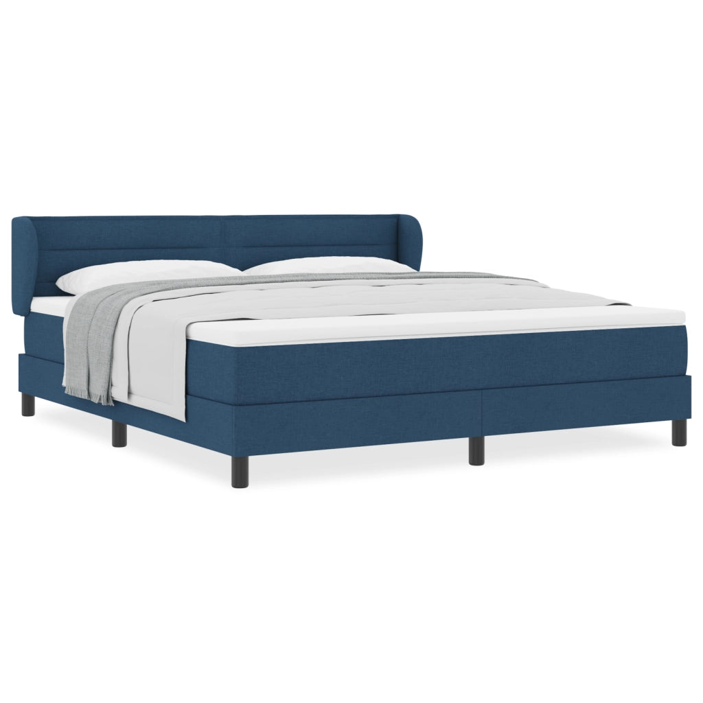 Letto Box Spring con Materasso Blu 180x200 cm Tessuto