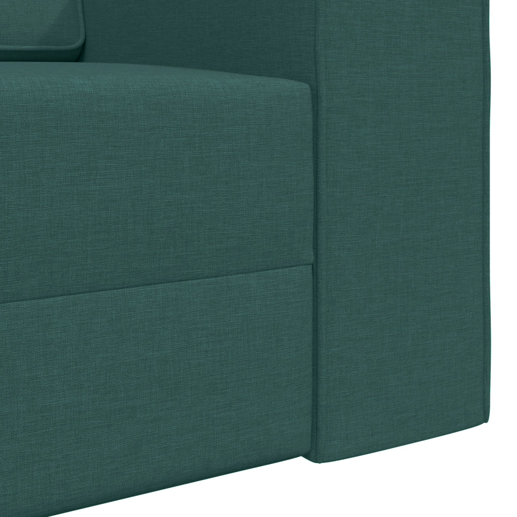 Divano Letto Pavimento 2-in-1 Verde Scuro 245x150x60.5 cm Tessuto