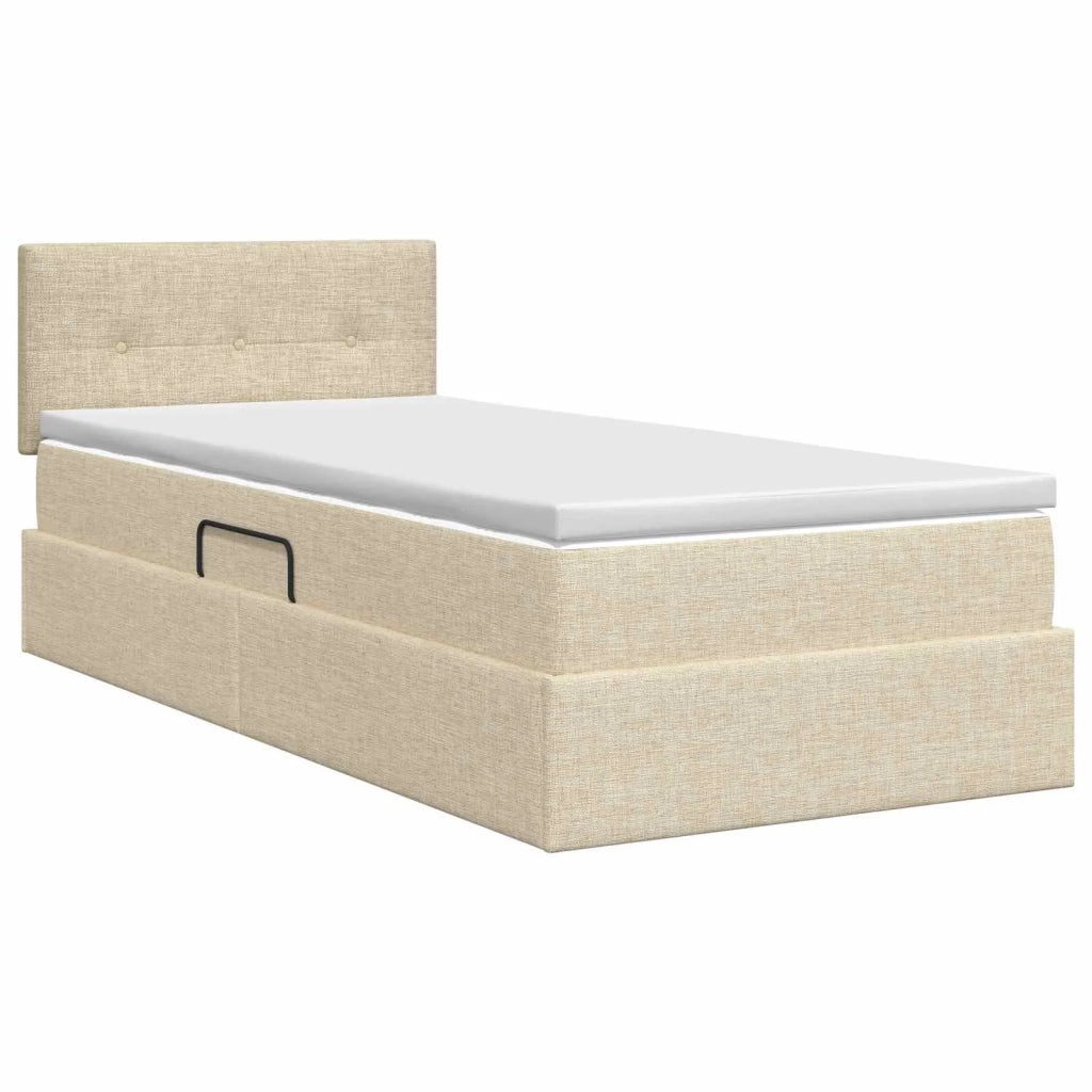 Letto con contenitore e materasso Crema 90 x 200 cm Velluto 3458599