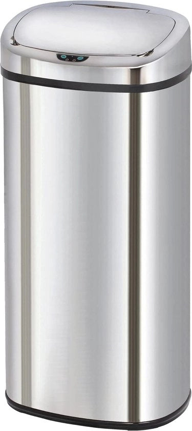 Contenitore di Rifiuti Automatico 80L in Acciaio Inox con Sensore e Deposito Segreto
