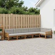 Set di divani da esterno 6 pz Naturale e Grigio chiaro 3382609
