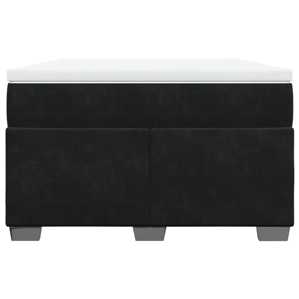 Giroletto a Molle con Materasso Nero 120x200 cm in Velluto 3285277