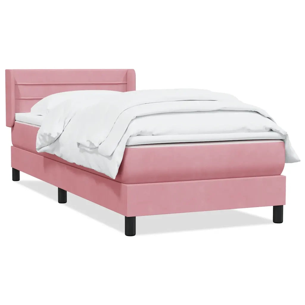 Giroletto a Molle con Materasso Rosa 80x220 cm Velluto