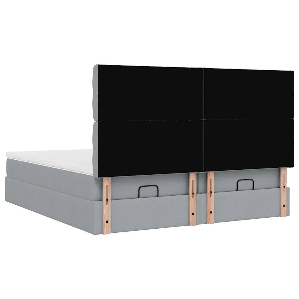 Struttura Letto Pouf con Materassi 200x200 cm in Tessuto 3314569