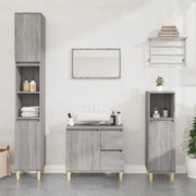 Armadietto Bagno Grigio Sonoma 30x30x190cm in Legno Multistratocod mxl 81559
