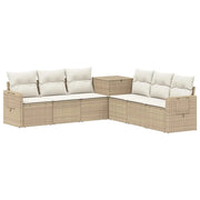 Set di divani 7 pcs Beige e Bianco Crema 3448808