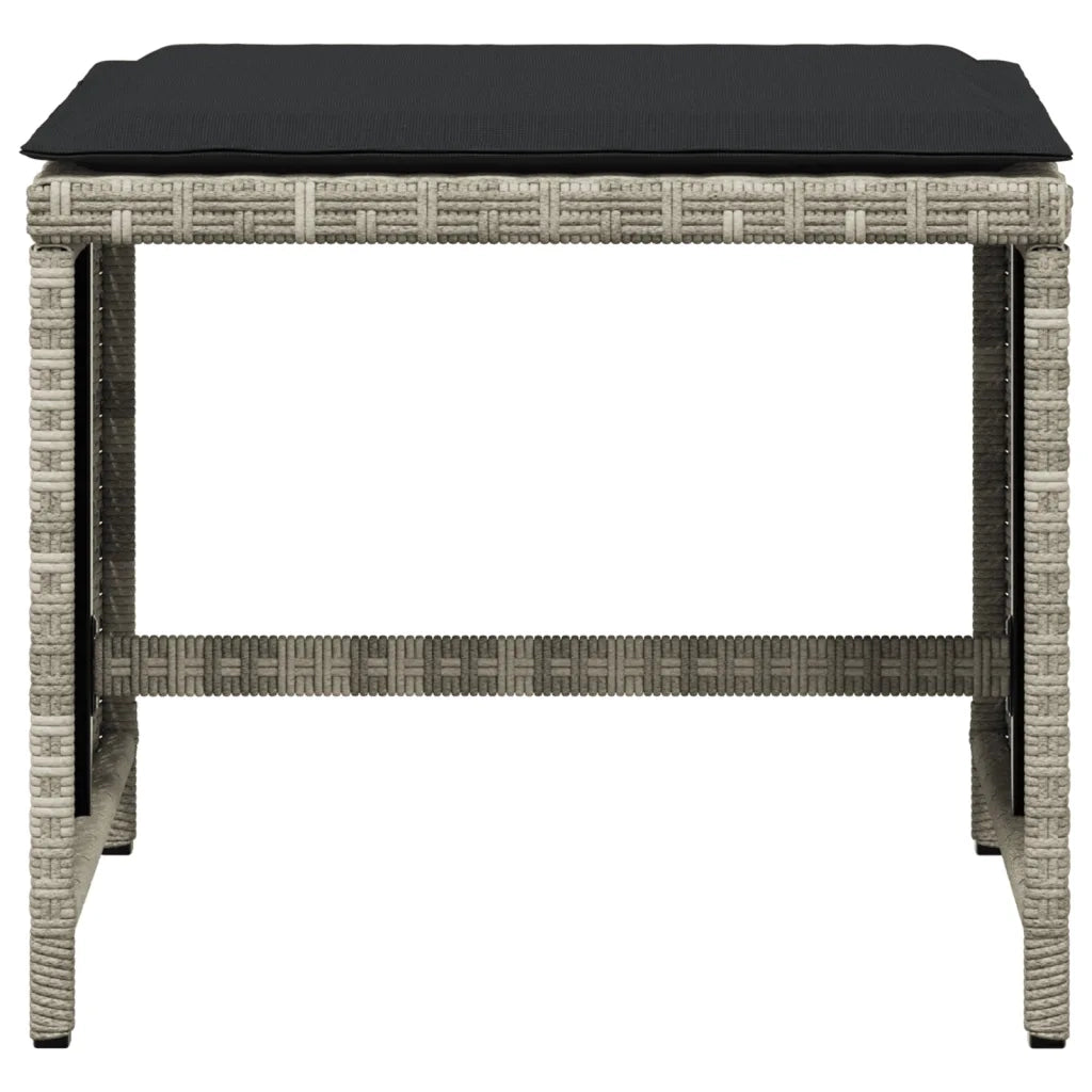 Sgabelli Giardino Cuscini 4 pz Grigio Chiaro 40x40x35 Polyrattan CFW9209071