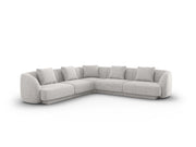 Cosmopolitan Design - Divano angolare reversibile "Tulum" 5 posti in ciniglia grigio chiaro 