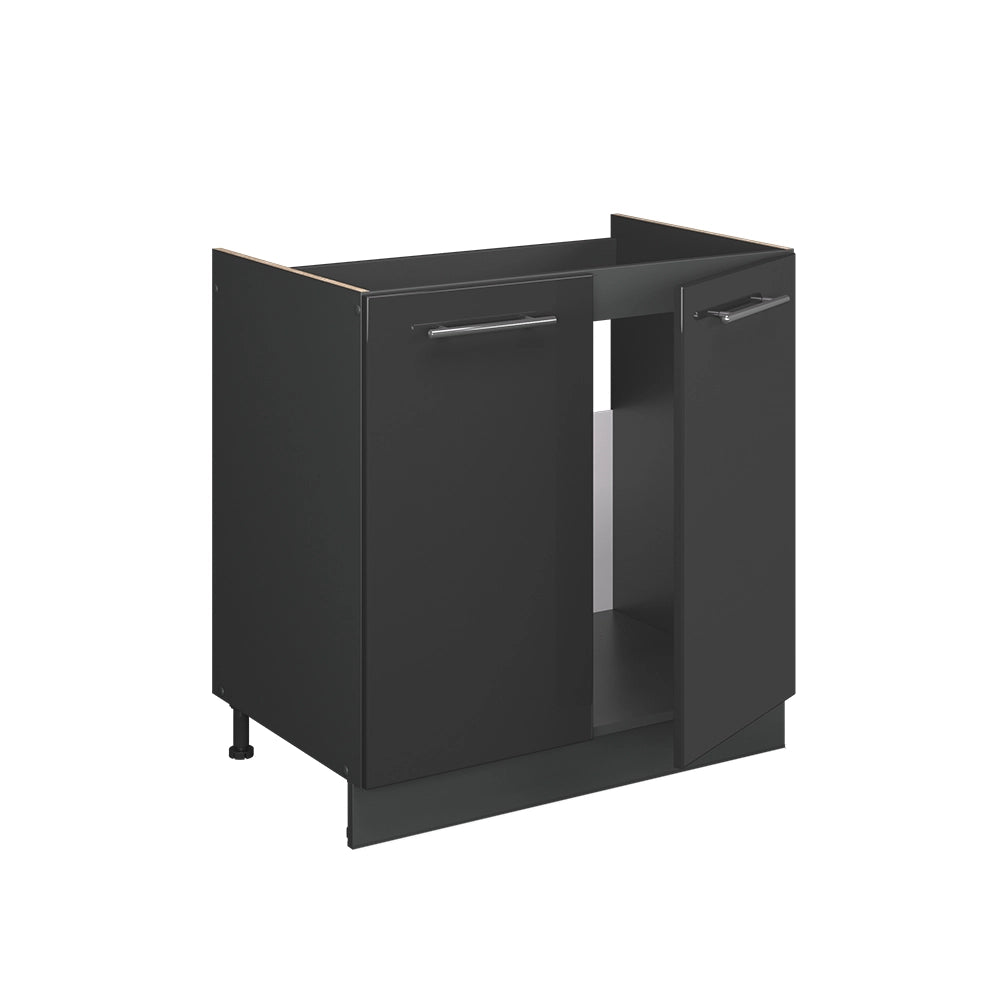 Vicco Mobile lavello cucina Antracite lucido 80 cm , PL Rovere