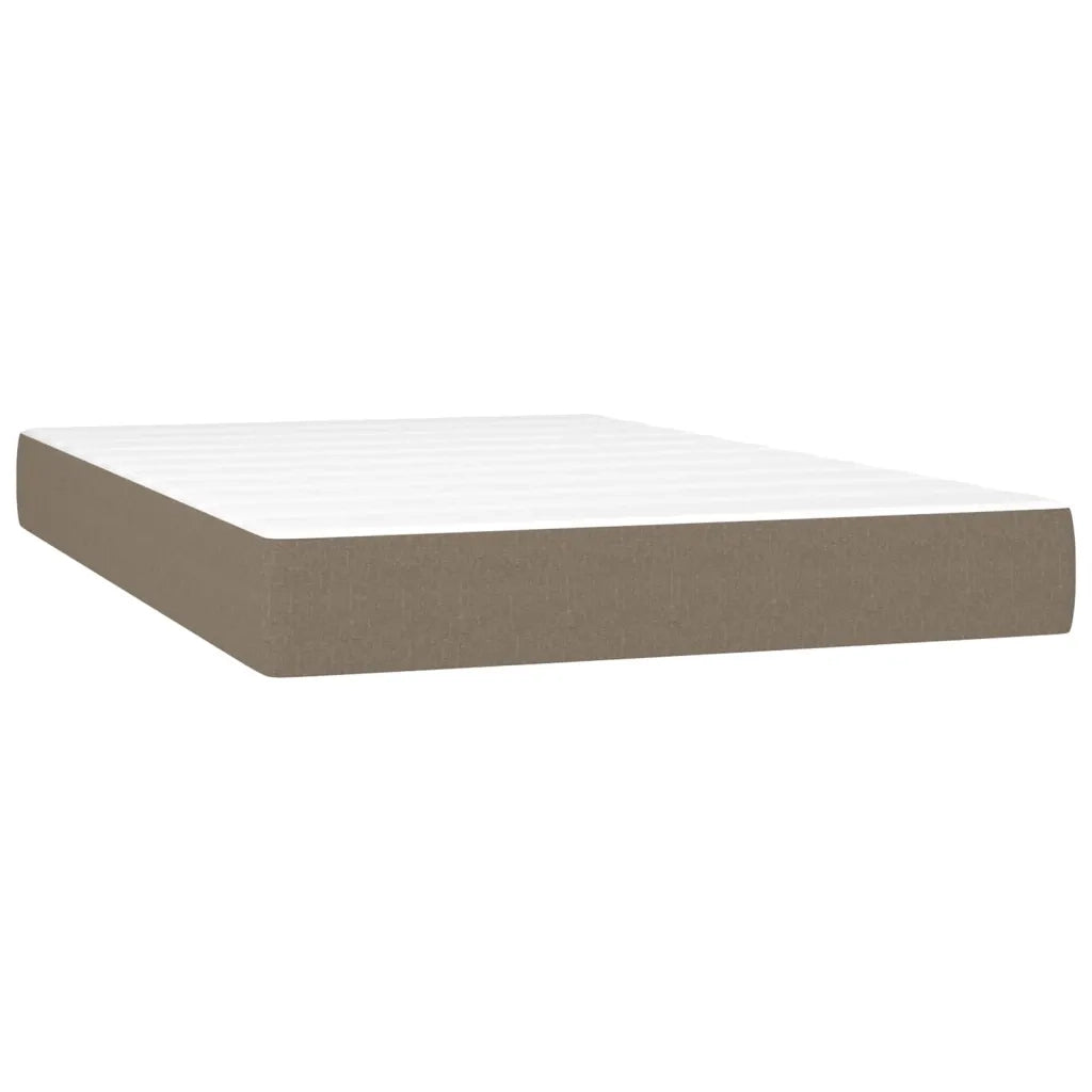 Letto a Molle con Materasso e LED Tortora 120x190 cm in Tessuto