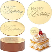 40 pezzi di decorazioni per torte in acrillo, toppers per torte al cioccolato in forma di cerchio con Happy Birthday, piatti per torte con disegno circolare, decorazioni per compleanni e feste di compleanno