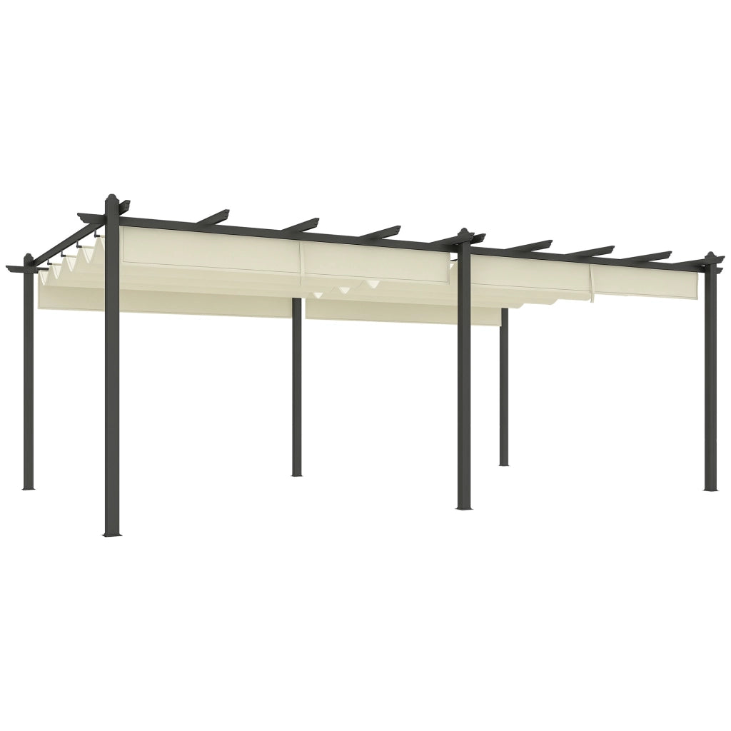 Pergola retrattile da giardino 3,5x6m ¨C Xylo ¨C Alluminio e poliestere beige