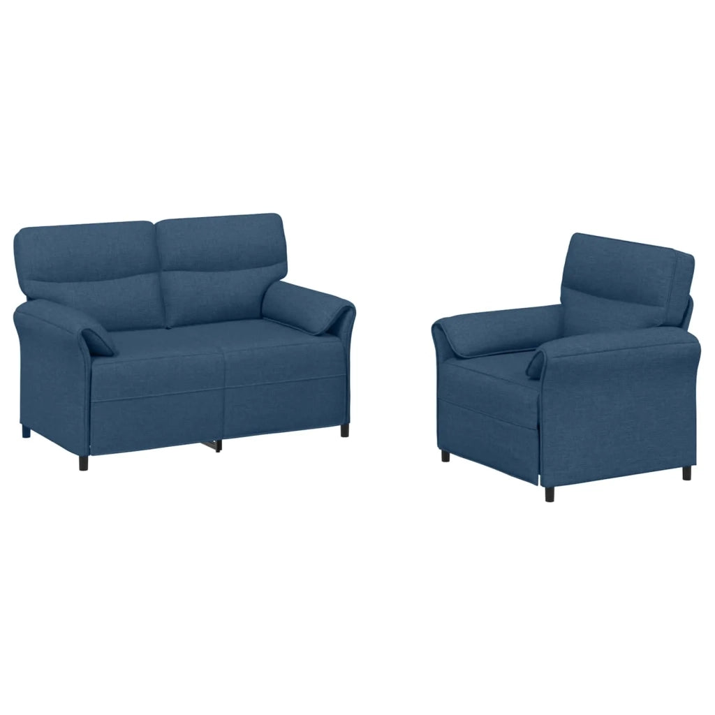 Set di divani 2 pz Blu Tessuto 3424851
