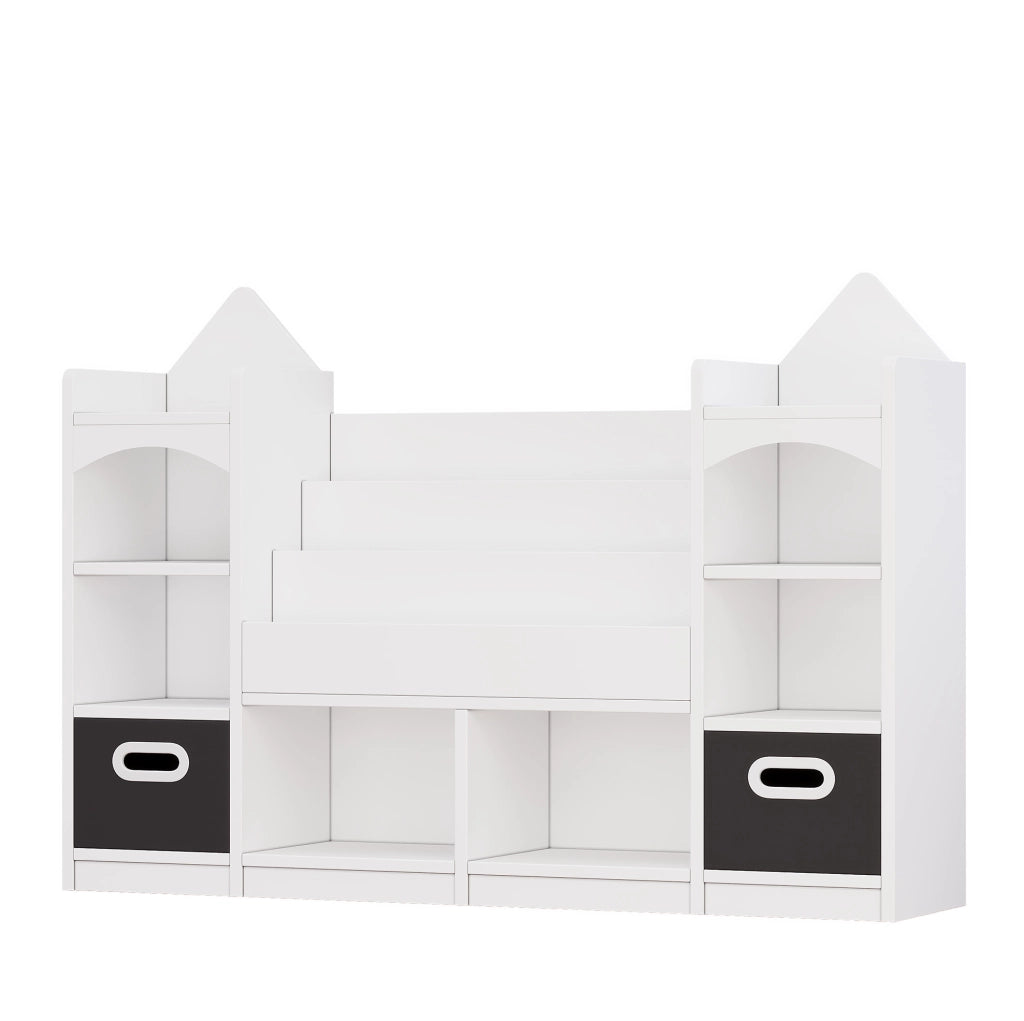 Libreria per bambini con 2 contenitori pieghevoli