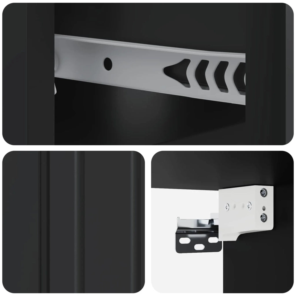 Mobiletto da notte a muro con cassetto Nero 49 x 34,5 x 24 cm 898277