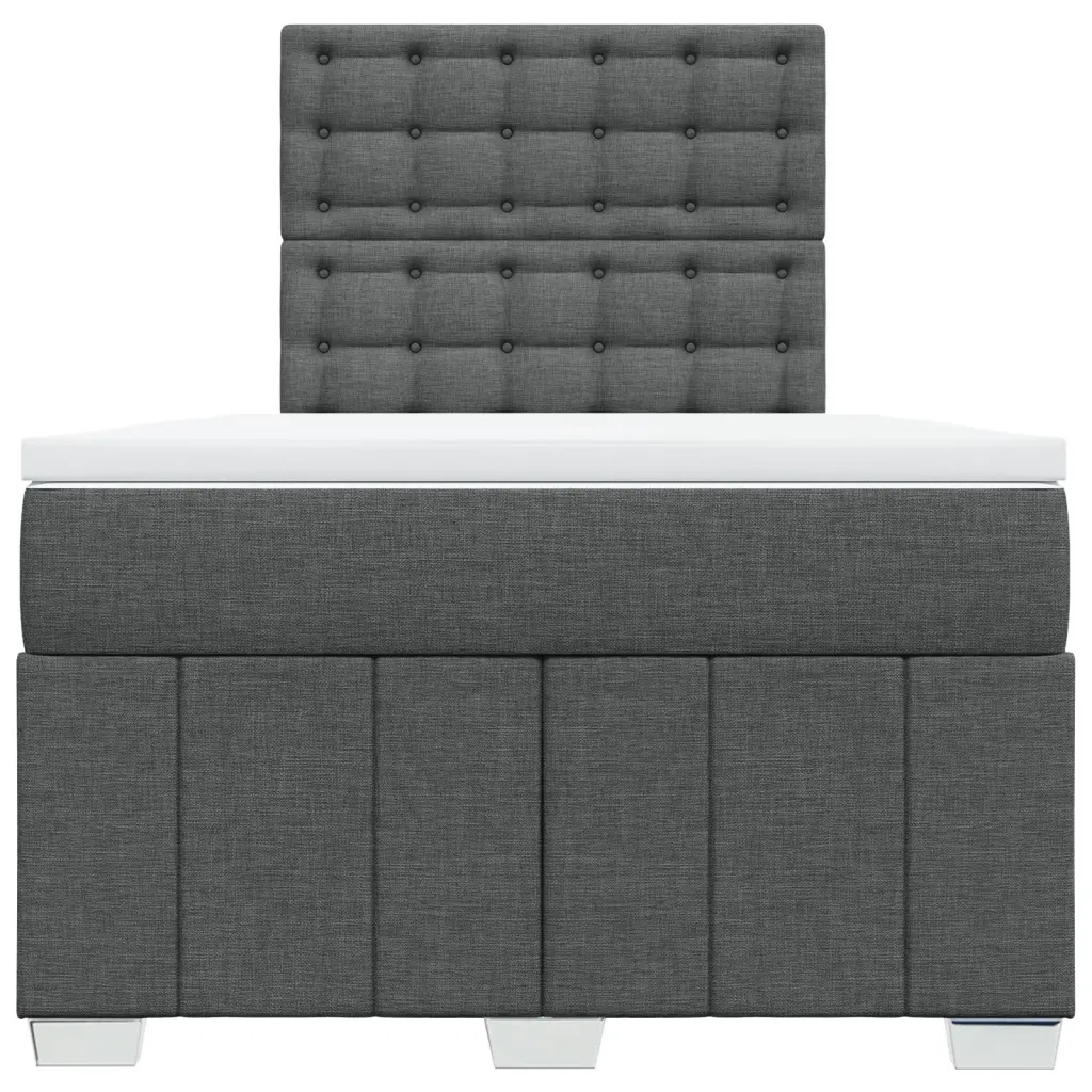 Giroletto a Molle con Materasso Grigio Scuro 120x200 cm Tessuto 3291650