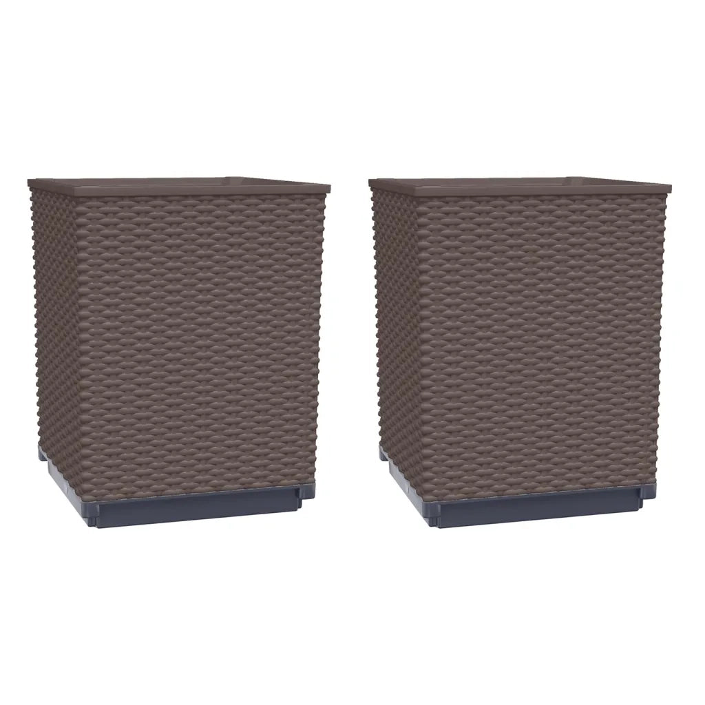 Fioriere 2 pz Marroni 30x30x37 cm in Polipropilenecod mxl 127020