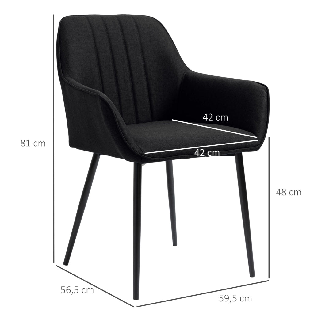 Sedia da Pranzo Scandinava ¨C Zephmum ¨C 2 Pezzi Struttura Metallo Nero