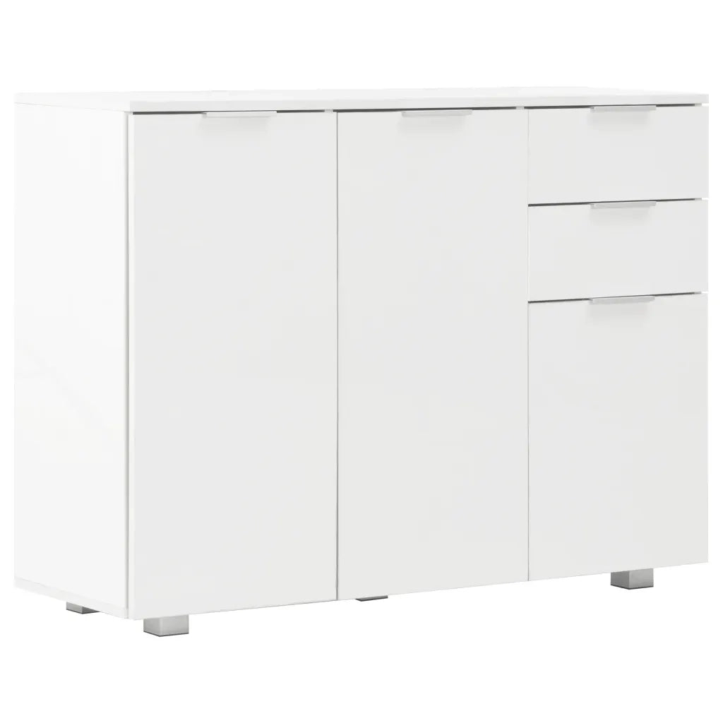 Credenza-Buffet-Armadio da cucina Bianco Lucido 107x35x80,5 cm