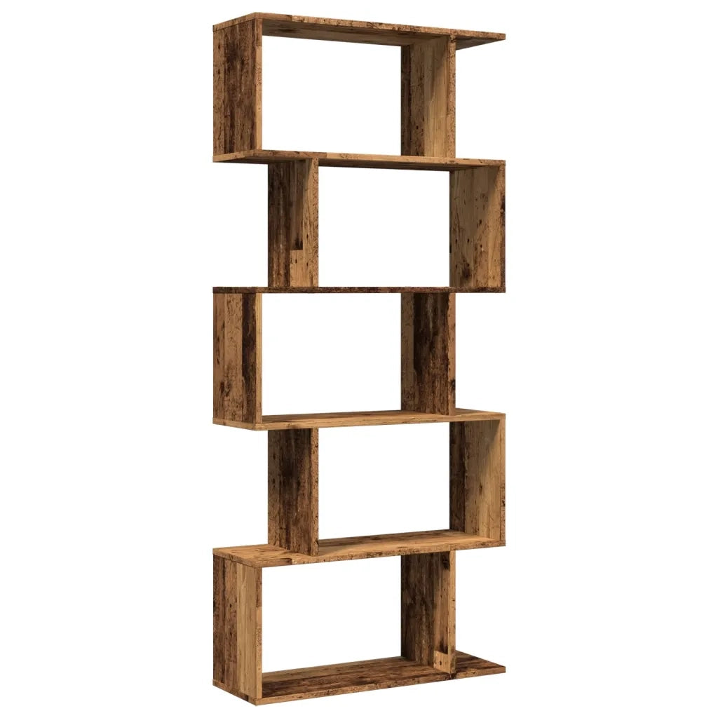 vidaXL Libreria Divisorio 5Ripiani Legno Antico 70x24x161cm Truciolato