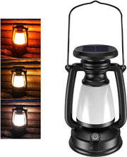Lampada da Campeggio Solare Retro - 1200mAh - 3 Impostazioni di Illuminazione - IPX4 Resistente all'Acqua - Per Avventure all'Aperto