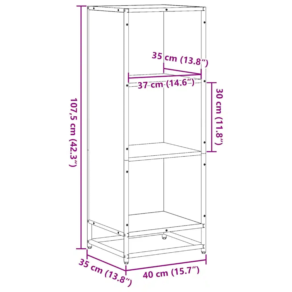 Libreria Rovere Marrone 40x35x107,5 cm in Legno Multistrato 849113