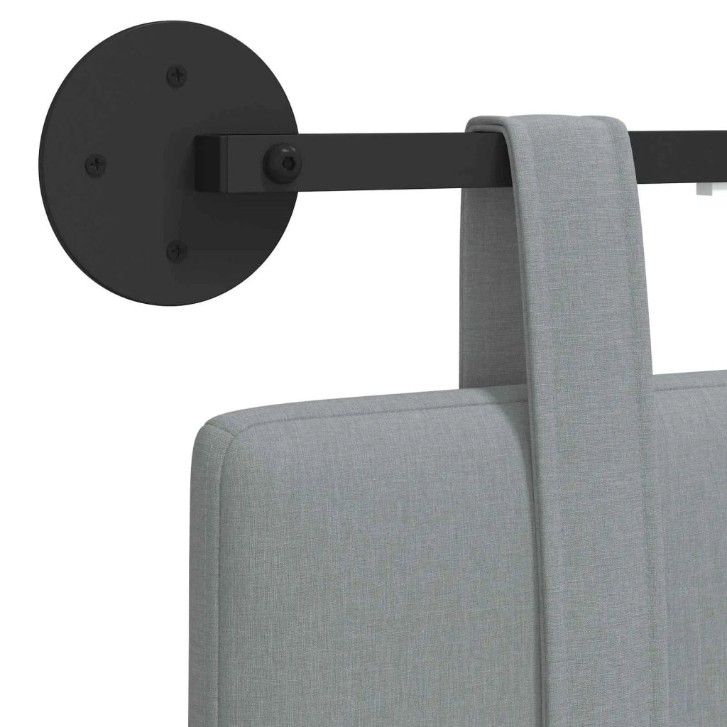 Testiera sospesa Con luce LED Grigio Chiaro Tessuto 3423877