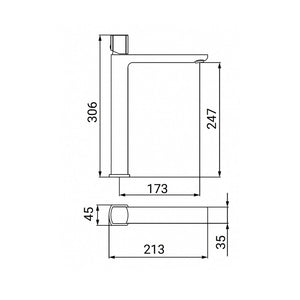 Miscelatore Lavabo Alto Serie Edison Nero Opaco