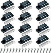 Deursluiters magnetici 12 pezzi bianchi - Magneetti ad alta forza per porte di armadi - Mobili e cassetti - Inclusi viti - Chiusura magnetica extra resistente - Chiusura sicura - Nero