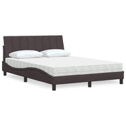 Letto con Materasso Hanko Marrone Scuro 120x200cm Tessuto 3310520