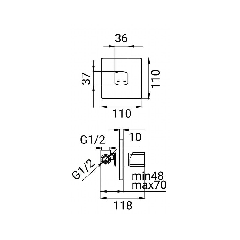 Miscelatore Incasso Doccia Serie Edison Nero Opaco