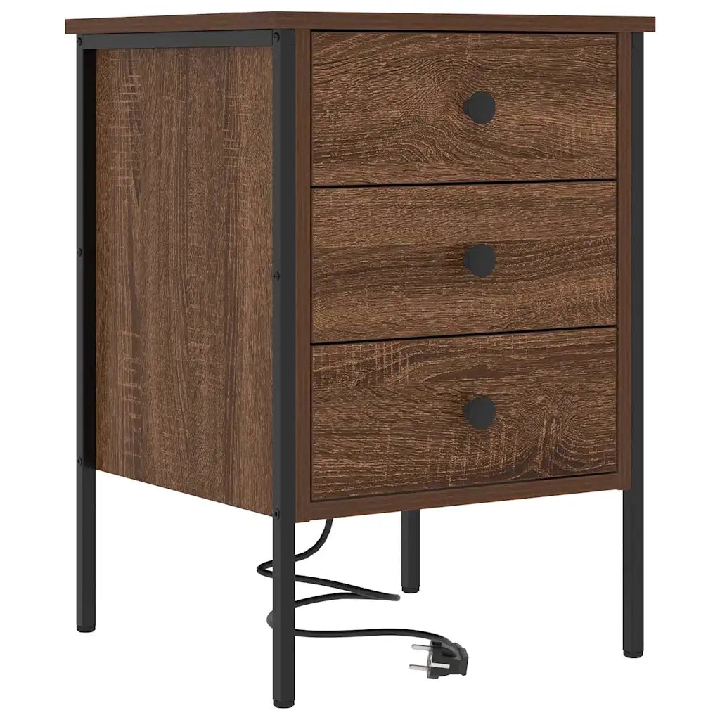 Comodino | Armadio da Notte | Mobiletto da notte con cassetto Rovere Marrone 42 x 41 x 61 cm