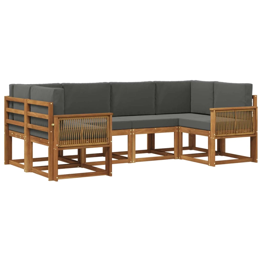 Set di divani da esterno 6 pz Naturale e Antracite 3385498