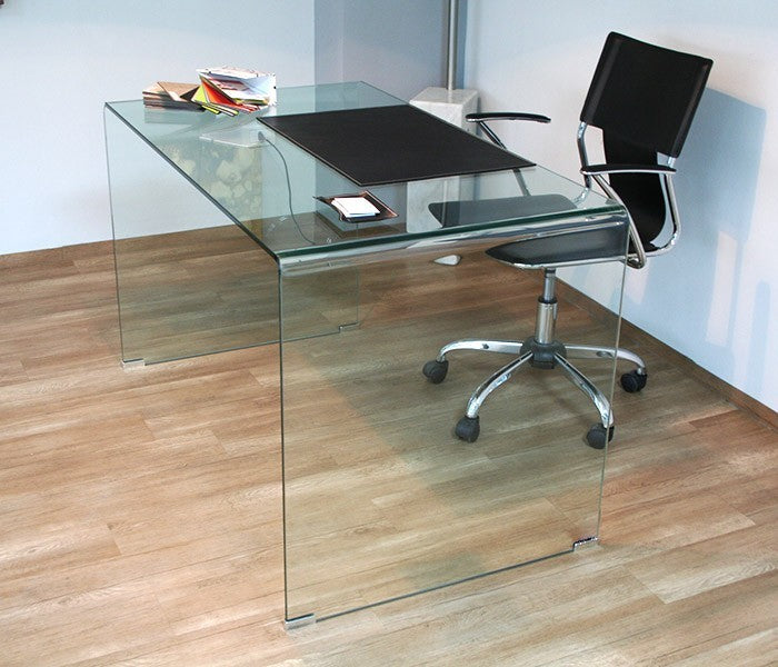 Scrivania in Vetro H74x70x120cm Glassy Trasparente