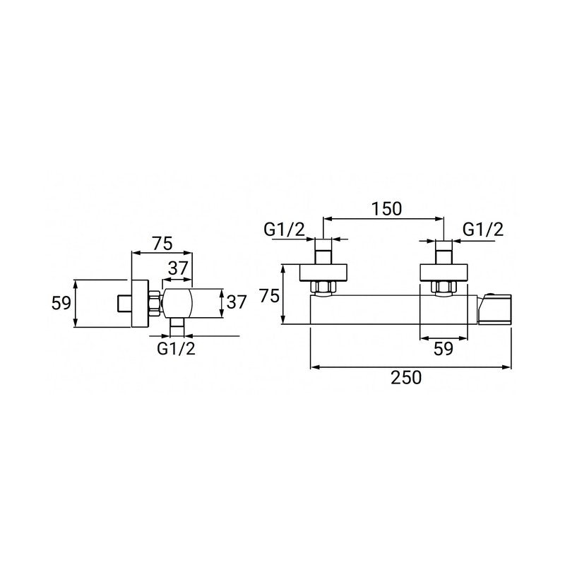 Miscelatore Vasca Serie Edison Nero Opaco