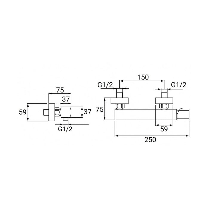 Miscelatore Vasca Serie Edison Nero Opaco